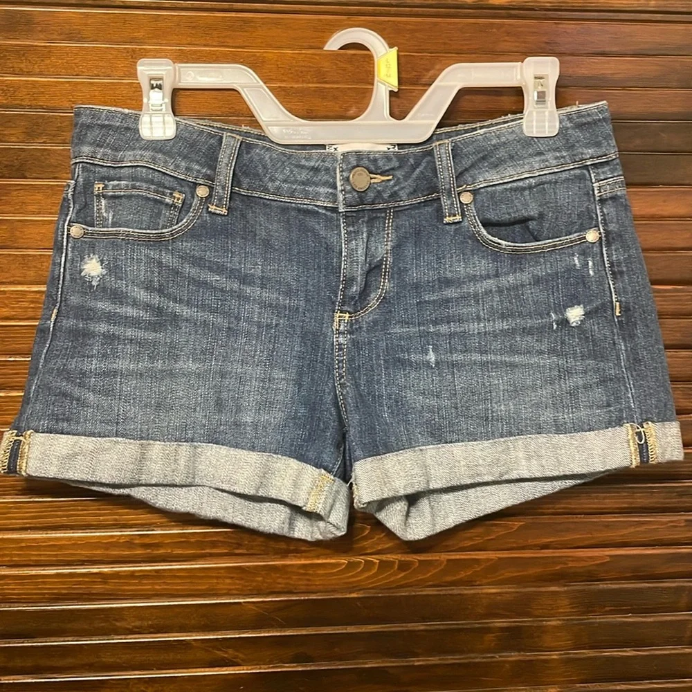 Paige Distressed Denim Shorts - Picture 4 of 10